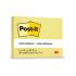 Post-it 38x50mm 4 Blocos 100 Folhas Amarelo 653 3m